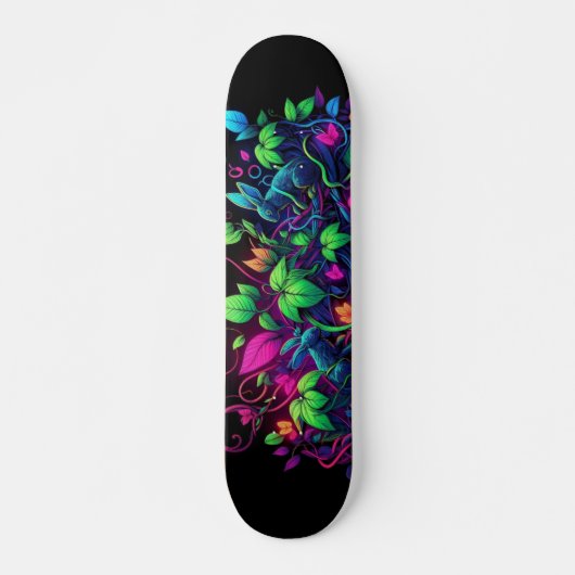 Blacklight Graffiti Pattern Skateboard (Voorkant)