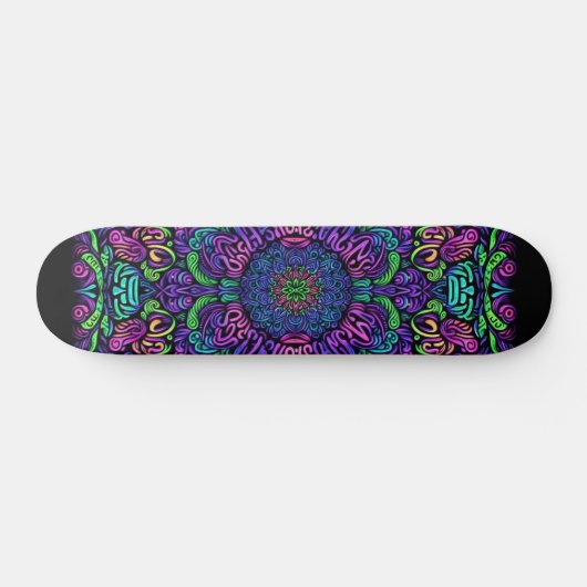 Blacklight Graffiti Pattern Skateboard (Horizontaal)
