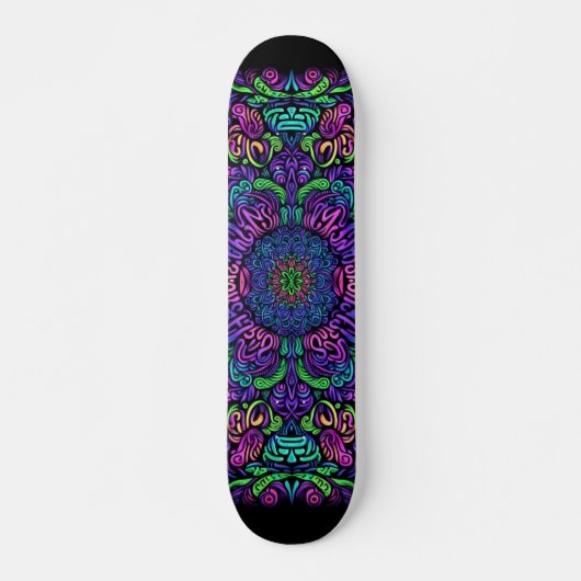 Blacklight Graffiti Pattern Skateboard (Voorkant)