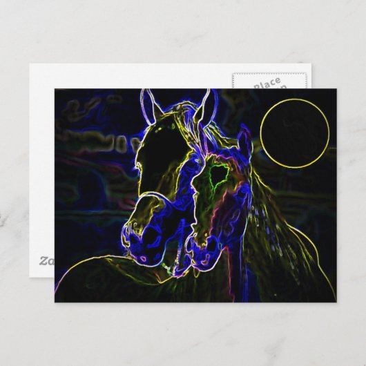 Blacklight Horses Briefkaart (Voorkant / Achterkant)