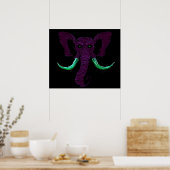 Blacklight Mammoth Poster (Keuken)