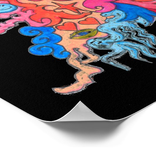 Blacklight Psychedelic Monster Poster (Hoek)