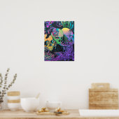 Blacklight Skull Colorful Abstract Poster (Keuken)
