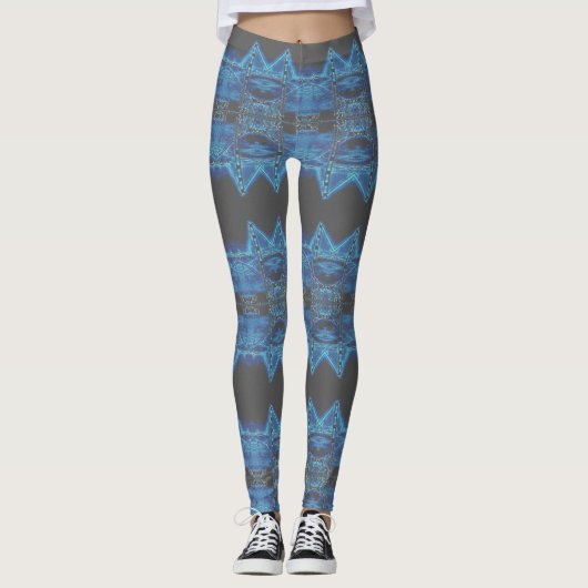 Blacklight Techno Rave Stripes Party Leggings (Voorkant)