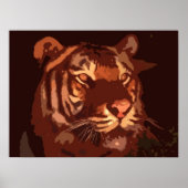 Blacklight Tiger Face Print Poster (Voorkant)