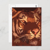 Blacklight Tijger Gezicht Briefkaart (Voorkant / Achterkant)