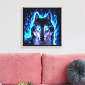 BLACKLIGHT WOLF CANVAS MUURDECORATIE (Insitu (Woonkamer))
