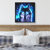 BLACKLIGHT WOLF CANVAS MUURDECORATIE AFDRUK (Insitu (Slaapkamer))