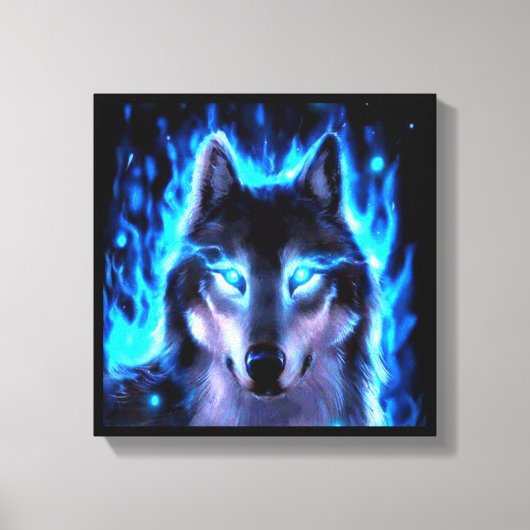 BLACKLIGHT WOLF CANVAS MUURDECORATIE AFDRUK (Voorkant)