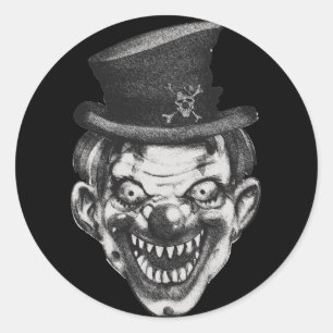 BlackLines Happy Teeth Clown Ronde Sticker