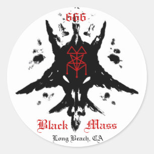 blackmassinkblot, 666, Massa, Zwart, Long Beach, C Ronde Sticker