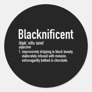 Blacknificent Definition Black History Black Pride Ronde Sticker