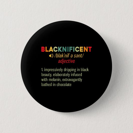Blacknificent Definition Black Pride Afrikaans Zwa Ronde Button 5,7 Cm (Voorkant)