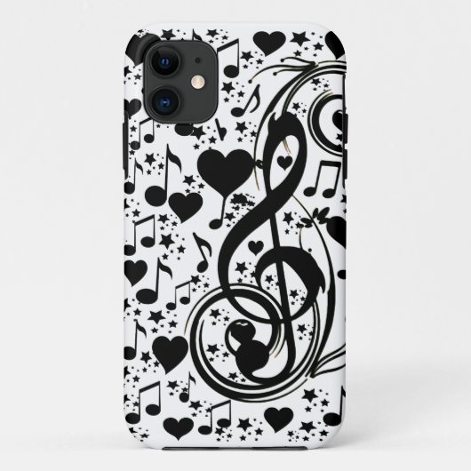 Blacknotes & Hearts_ Case-Mate iPhone Case (Achterkant)