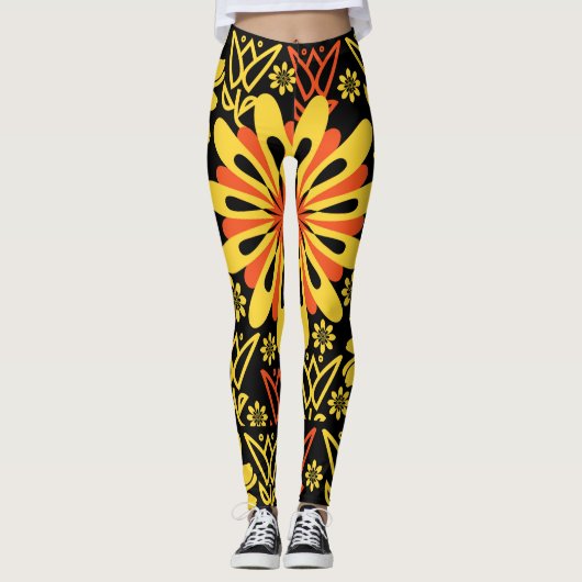 BlackNYellow Florah Leggings (Voorkant)
