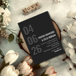 Blackout Date - Minimalist Wedding Invitation Kaart