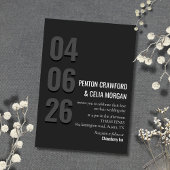 Blackout Date - Minimalist Wedding Invitation Kaart