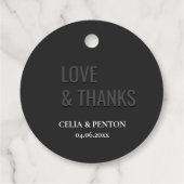 Blackout Minimalist Modern Wedding  Bedankjes Labels (Achterkant)