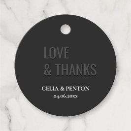 Blackout Minimalist Modern Wedding  Bedankjes Labels