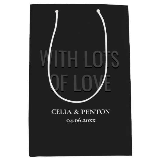 Blackout Minimalist Modern Wedding Medium Cadeauzakje (Voorkant)