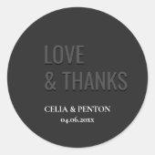 Blackout Minimalist Modern Wedding  Ronde Sticker (Voorkant)