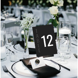 Blackout Minimalist Modern Wedding Table Card Kaart