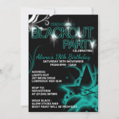 Blackout Ultraviolet Verjaardagsfeest Uitnodiginge Kaart (Voorkant)