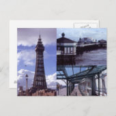 Blackpool 3 Afbeeldingen Briefkaart (Voorkant / Achterkant)