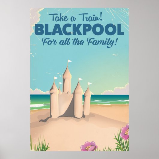 Blackpool, Angleterre vintage sandcastle affiche d (Devant)