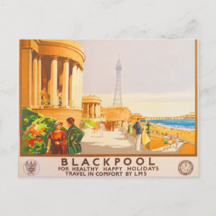 Blackpool British Railways LMS Vintage Travel Briefkaart