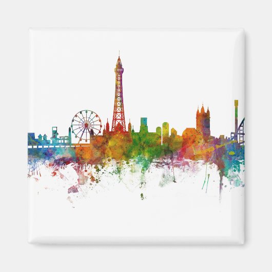 Blackpool England Skyline Magneet (Voorkant)