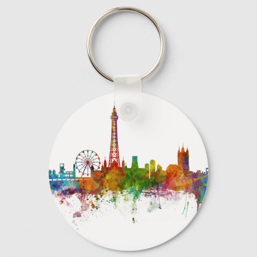 Blackpool England Skyline Sleutelhanger (Voorkant)