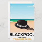 Blackpool "kus me quick" pet trein poster briefpapier (Voorkant / Achterkant)