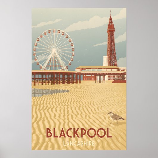 Blackpool Kust Reisposter Poster (Voorkant)