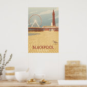 Blackpool Kust Reisposter Poster (Keuken)