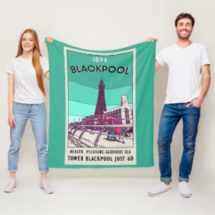 Blackpool Seaside Resort England  Art Fleece Deken