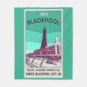 Blackpool Seaside Resort England  Art Fleece Deken (Voorkant)