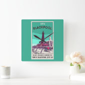 Blackpool Seaside Resort England Art Vierkante Klok (Huis)