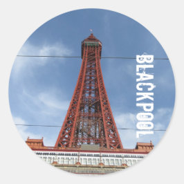 Blackpool Tower en Day Sky Ronde Sticker