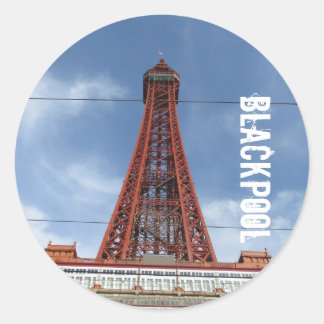 Blackpool Tower en Day Sky Ronde Sticker