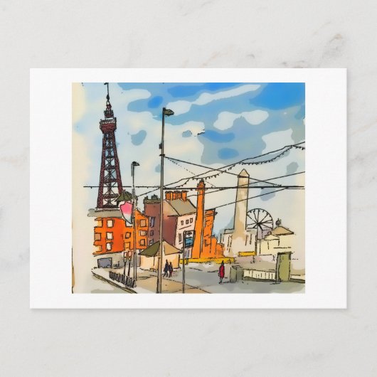 Blackpool Tower Seaside Briefkaart (Voorkant)