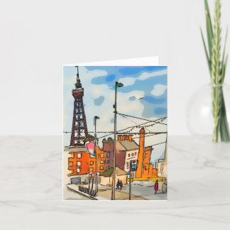 Blackpool Tower Seaside Feestdagen Kaart