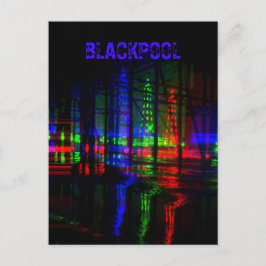 Blackpool Tower Water Reflection, rood, groen, bla Briefkaart