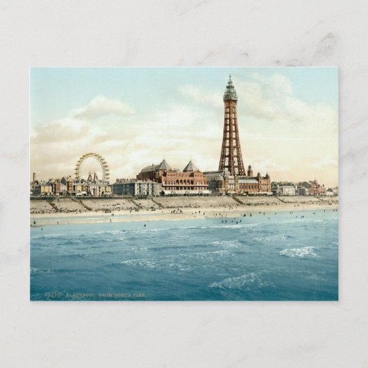 Blackpool uit North Pier c.1895 Briefkaart (Voorkant)