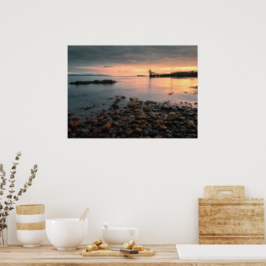 Blackrock zonsondergang bij Salthill strand in Gal Poster (Keuken)