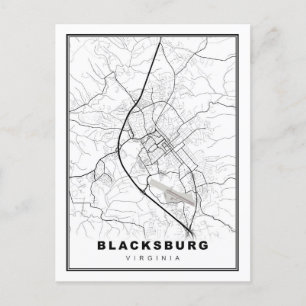 Blacksburg Map Feestdagenkaart