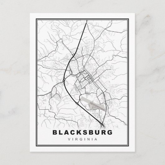 Blacksburg Map Feestdagenkaart (Voorkant)