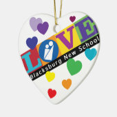 Blacksburg New School Heart Ornament (Links)