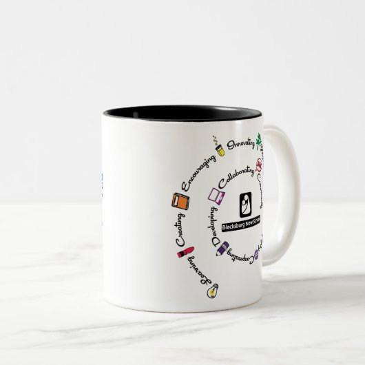 Blacksburg New School kleur spiraal mok (Voorkant rechts)
