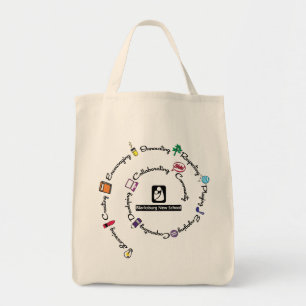 Blacksburg New School Kleur Spiral kruidenier tas